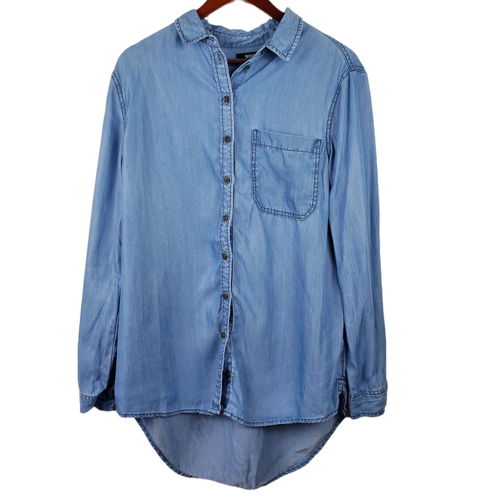 BDG Urban Outfitters Women's Size M Chambray Tencil Button Up Long Sleeve Top